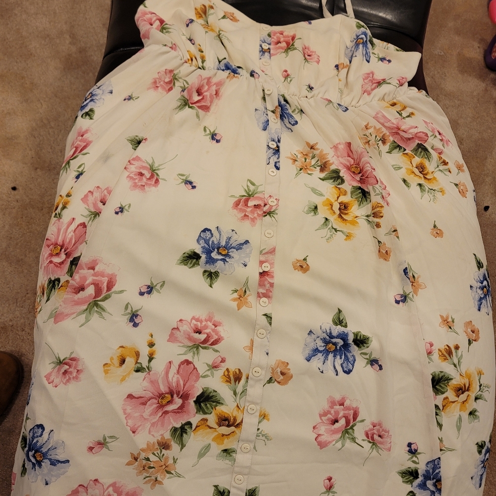 Torrid Ivory Floral Chiffon Midi Dress